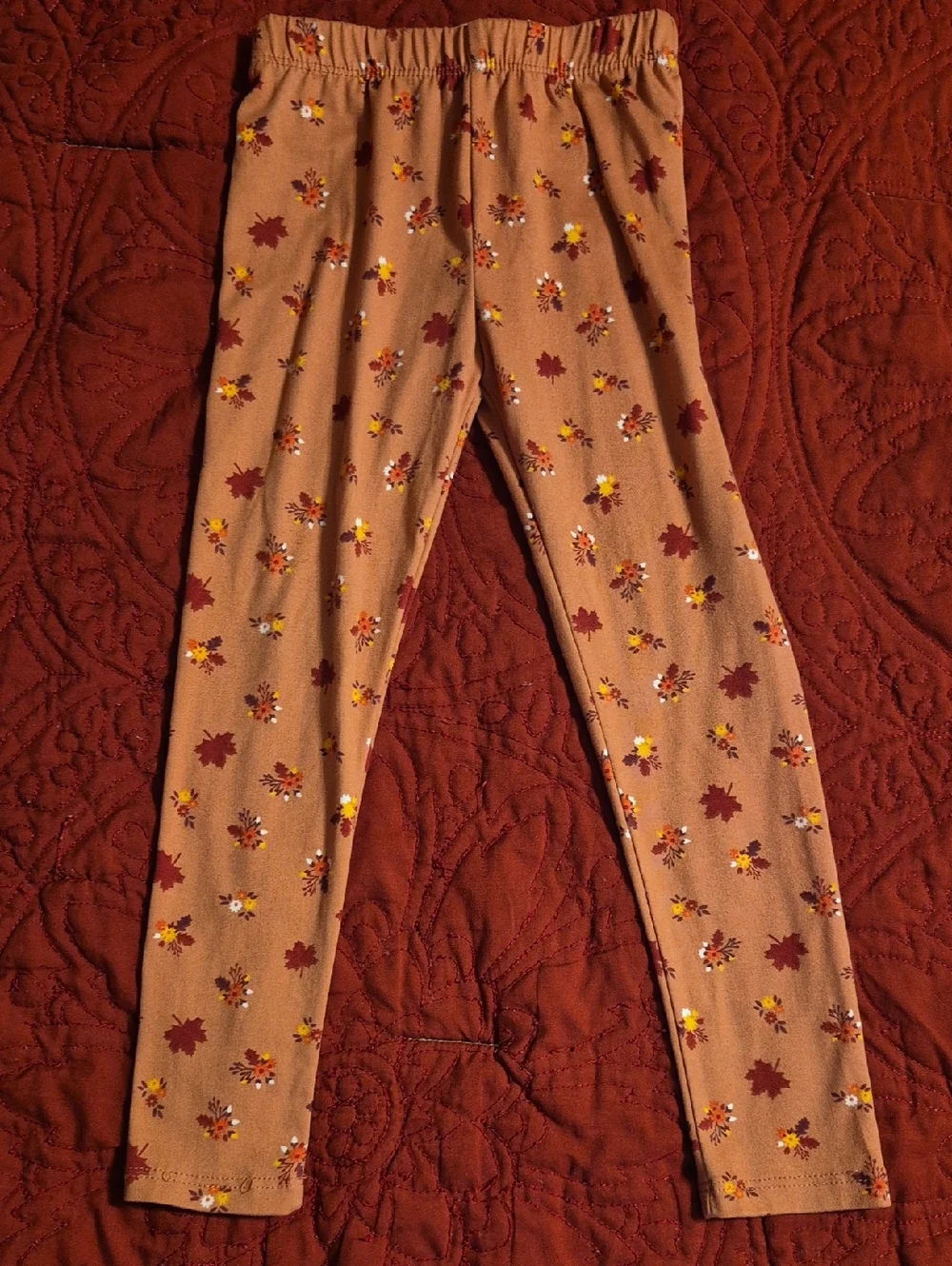 btween Rust Orange Floral Girls Matching Set, Size4 - Picture 5 of 8